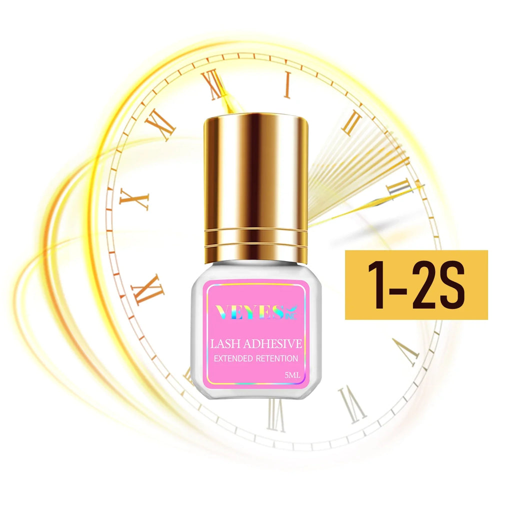 VEYES INC Eyelash Extension Glue 0.5-1 Sec Drying (0.17fl.oz / 5ml) Up to 8 Weeks Retention Adhesive Salon Use for Lash  Tech