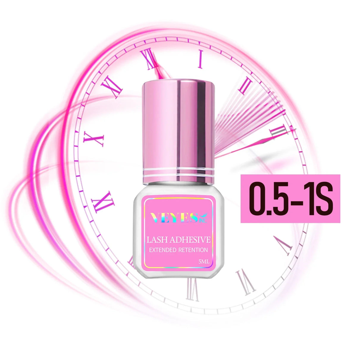 VEYES INC Eyelash Extension Glue 0.5-1 Sec Drying (0.17fl.oz / 5ml) Up to 8 Weeks Retention Adhesive Salon Use for Lash  Tech
