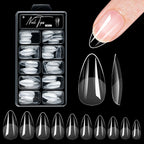 100/600Pcs Short Almond Nail Tips Soft Gel Nail Tips Full Cover False Nail Tips For Acrylic Nails  Salon Home Press On Nails