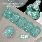 BORN PRETTY 10ml Sliver Carat Mirage Reflective Glitter Gel Nail Polish Sparkling Ultra Shine Soak Off UV Nail Art Gel Varnish