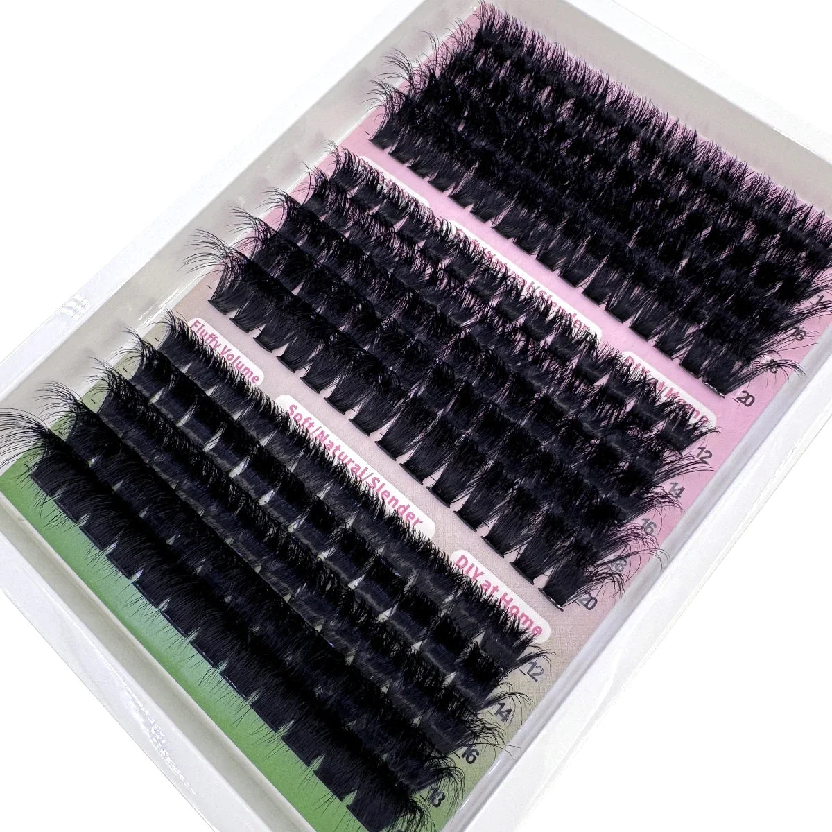New 15Rows DIY 5D Fluffy Lash Clusters 60D-200D Thick Eyelash Clusters Wispy Individual Lashes 10-20mm Cluster Eyelash Extension