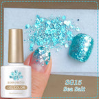 BORN PRETTY 10ml Sliver Carat Mirage Reflective Glitter Gel Nail Polish Sparkling Ultra Shine Soak Off UV Nail Art Gel Varnish
