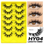 GROINNEYA Fake Lashes Fluffy Cat Eye Lashes 8D Fluffy Volume False Eyelashes D Curl Dramatic Thick Full Strip Faux Mink Lashes