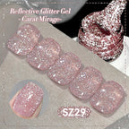 BORN PRETTY 10ml Sliver Carat Mirage Reflective Glitter Gel Nail Polish Sparkling Ultra Shine Soak Off UV Nail Art Gel Varnish