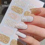 14/16Tips Full Cover Gradient Nail Stickers Multi Color Self Adhesive Slider No Need UV Lamp Cured Press ON Nail Decal