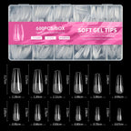 100/600Pcs Short Almond Nail Tips Soft Gel Nail Tips Full Cover False Nail Tips For Acrylic Nails  Salon Home Press On Nails