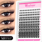 WOSHEER Lash Clusters Kit Lash Spikes Eyelash Clusters Volume Individual Lashes DIY Spiky Lash Extension Manga Clusters Eyelash
