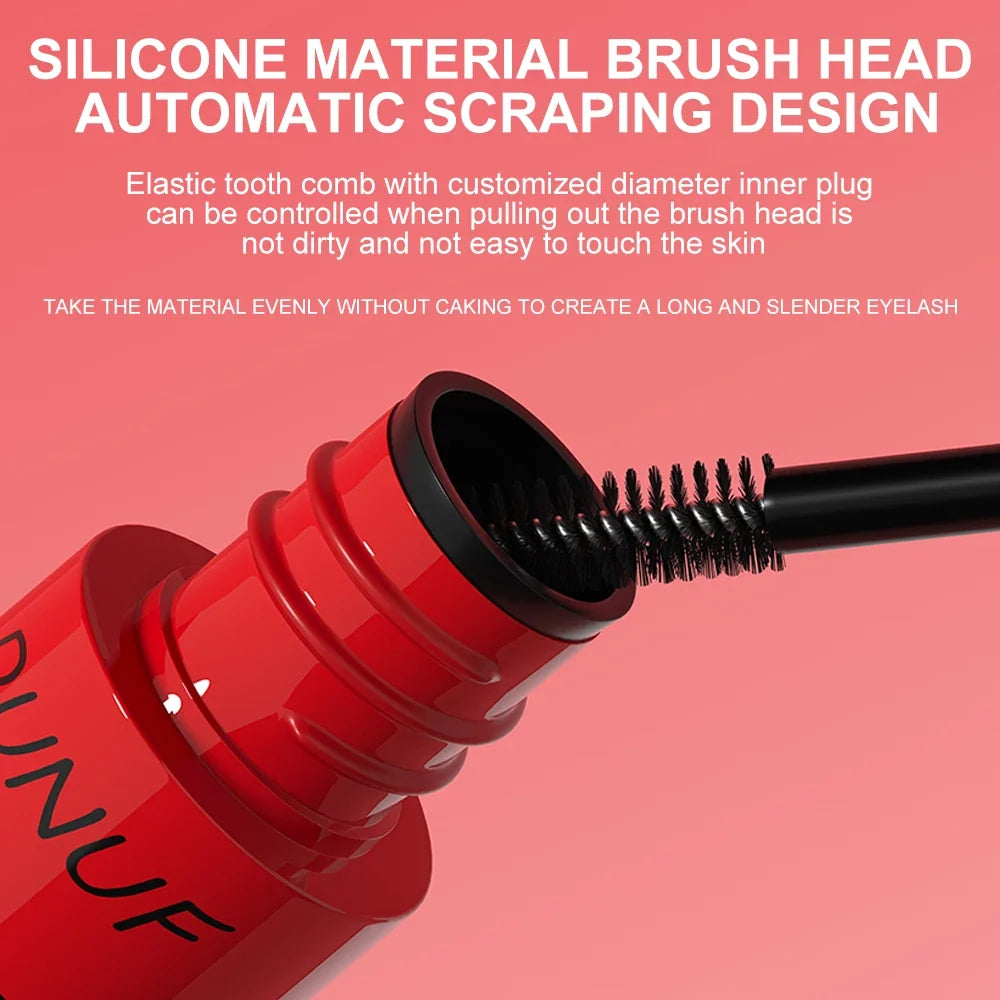 DUNUF 1 Pcs Long Lasting Mascara Thin Thick Waterproof Curl does not Easily Stain Sweat-proof and Non-smudging Beginner Friendly