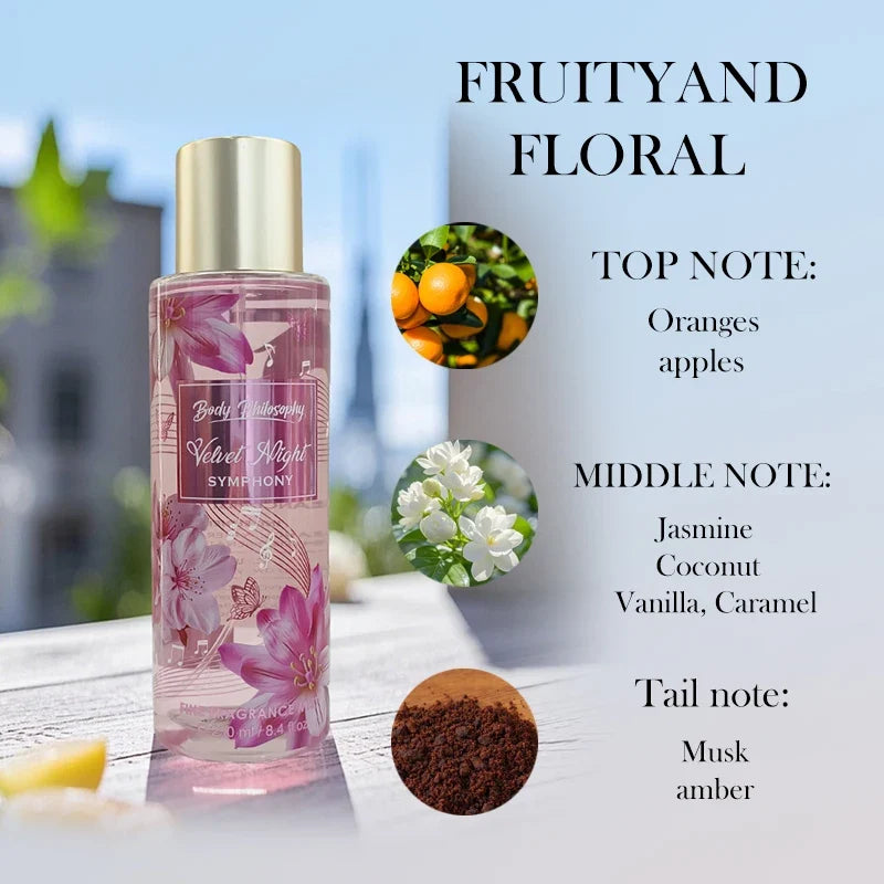 Women's Body & Hair Mist 8.4oz - 6 Fruity & Floral Scents, Spring/Summer Pheromone Fresh Fragrance Spray Perfume