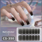 14/16Tips Full Cover Gradient Nail Stickers Multi Color Self Adhesive Slider No Need UV Lamp Cured Press ON Nail Decal