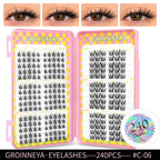 GROINNEYA Eyelashes Clusters 320 pcs Natural Eyelash extension Cluster Lashes Volume Mixed Tray Lashes Cluster Natural Lashes