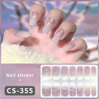 14/16Tips Full Cover Gradient Nail Stickers Multi Color Self Adhesive Slider No Need UV Lamp Cured Press ON Nail Decal