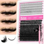WOSHEER Lash Clusters Kit Lash Spikes Eyelash Clusters Volume Individual Lashes DIY Spiky Lash Extension Manga Clusters Eyelash