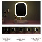 LED vanity mirror intelligent adjustable three-color light vanity mirror desktop fill light mirror one touch charging model