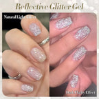BORN PRETTY 10ml Sliver Carat Mirage Reflective Glitter Gel Nail Polish Sparkling Ultra Shine Soak Off UV Nail Art Gel Varnish