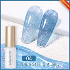 BORN PRETTY 10ml Sliver Carat Mirage Reflective Glitter Gel Nail Polish Sparkling Ultra Shine Soak Off UV Nail Art Gel Varnish