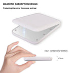 Mini LED Makeup Mirror Portable Vanity Mirrors with Light 1X 2X Magnifying Pocket Mirror Foldable Cosmetic Vanity Mirrors