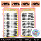 GROINNEYA Eyelashes Clusters 320 pcs Natural Eyelash extension Cluster Lashes Volume Mixed Tray Lashes Cluster Natural Lashes