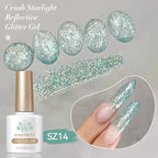BORN PRETTY 10ml Sliver Carat Mirage Reflective Glitter Gel Nail Polish Sparkling Ultra Shine Soak Off UV Nail Art Gel Varnish