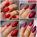LILYCUTE 7ml Metallic Red Gel Nail Polish Winter Bright Chrome Glitter Mirror Enamel Gel Semi Permanent UV Soak Off Nail Art