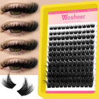 WOSHEER Lash Clusters Kit Lash Spikes Eyelash Clusters Volume Individual Lashes DIY Spiky Lash Extension Manga Clusters Eyelash