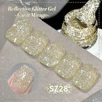 BORN PRETTY 10ml Sliver Carat Mirage Reflective Glitter Gel Nail Polish Sparkling Ultra Shine Soak Off UV Nail Art Gel Varnish