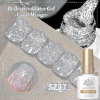 BORN PRETTY 10ml Sliver Carat Mirage Reflective Glitter Gel Nail Polish Sparkling Ultra Shine Soak Off UV Nail Art Gel Varnish
