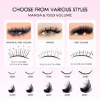 WOSHEER Lash Clusters Kit Lash Spikes Eyelash Clusters Volume Individual Lashes DIY Spiky Lash Extension Manga Clusters Eyelash
