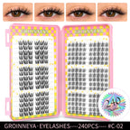 GROINNEYA Eyelashes Clusters 320 pcs Natural Eyelash extension Cluster Lashes Volume Mixed Tray Lashes Cluster Natural Lashes