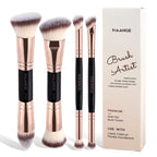 MAANGE 4pcs Basic Makeup Brushes Set With Box Dual-ended Foundations Powder Blush Details for Eyeshadow Brushes Beginner Travel