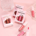 Three-Piece Set of Matte Liquid Blush, Natural Highlighter, Long-Lasting Blush, Delicate Color, Clear and Light Blush