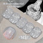 BORN PRETTY 10ml Sliver Carat Mirage Reflective Glitter Gel Nail Polish Sparkling Ultra Shine Soak Off UV Nail Art Gel Varnish