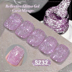 BORN PRETTY 10ml Sliver Carat Mirage Reflective Glitter Gel Nail Polish Sparkling Ultra Shine Soak Off UV Nail Art Gel Varnish