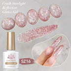 BORN PRETTY 10ml Sliver Carat Mirage Reflective Glitter Gel Nail Polish Sparkling Ultra Shine Soak Off UV Nail Art Gel Varnish